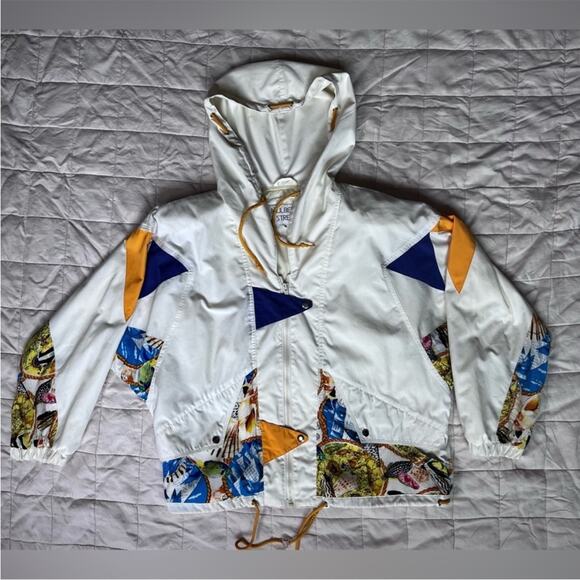 Vintage Vibrant Fish Patchwork Fishermancore Nautical Windbreaker Retro - Medium - Picture 1 of 15